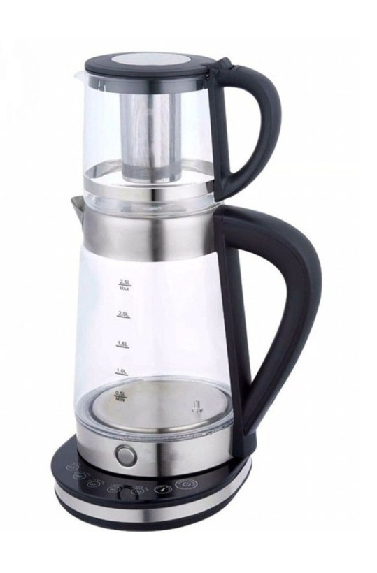 چای ساز یونیک مدل UM255 ظرفیت ۲.۵ لیتر با کتری پیرکس و پنل لمسی