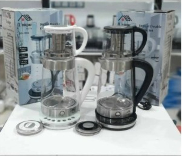 چای ساز یونیک مدل UM255 ظرفیت ۲.۵ لیتر با کتری پیرکس و پنل لمسی